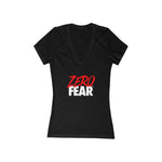 ZERO FEAR Women's Jersey Short Sleeve Deep V-Neck Tee